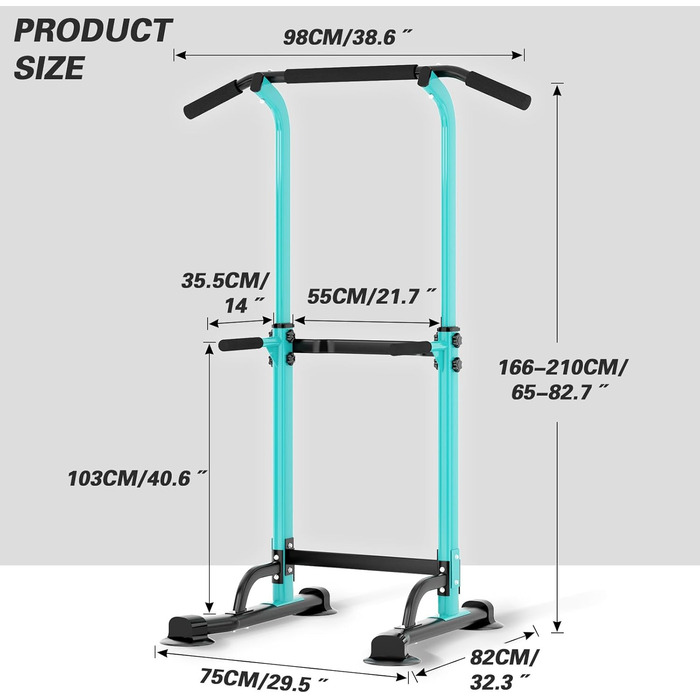 Вежа SogesPower для дому з турніком, регульована по висоті, обладнання для силових тренувань, блакитна
