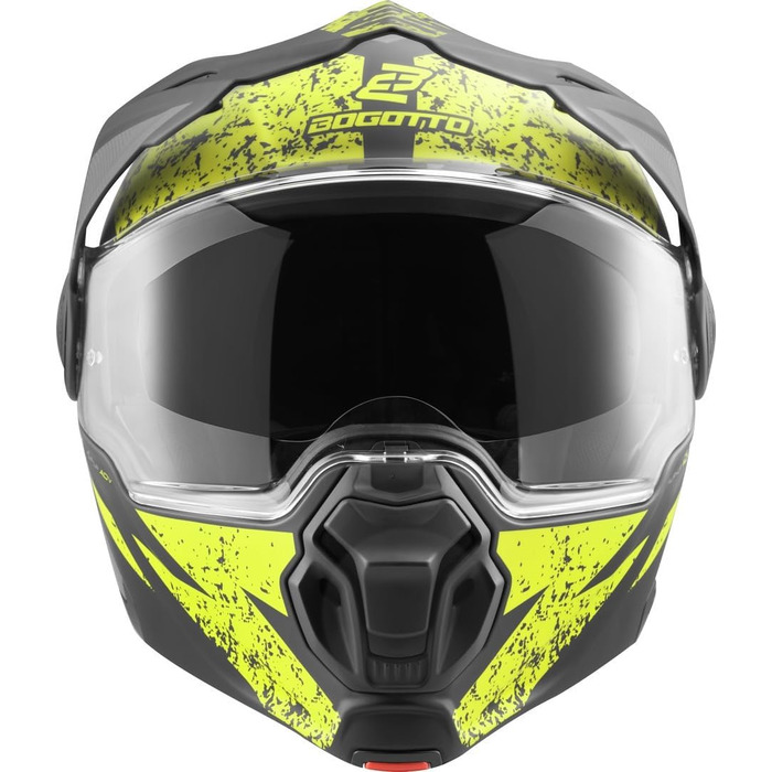 Шолом мотоциклетний Bogotto FG-102 Safari, склопластик, ендуро, чорний/сірий/жовтий, XL