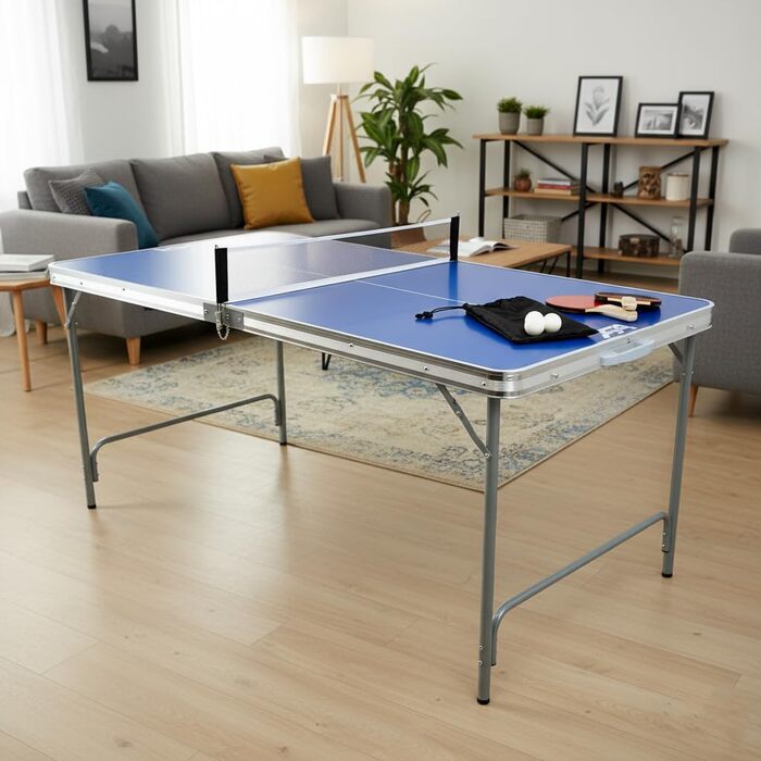 Стіл для пінг-понгу складний Fabula для дітей та підлітків, Indoor & Outdoor, розмір midi, 165x84x72 см, FASports з сіткою, ракетками, м'ячем
