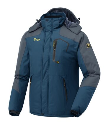 Чоловіча зимова куртка donhobo Softshell: водонепроникна, вітрозахисна з флісовою підкладкою та знімним капюшоном, темно-синя (Denimblau)