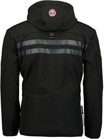 Куртка Softshell Geographical Norway Royal для чоловіків, водонепроникні, з капюшоном, для активного відпочинку (Чорний, XXL)