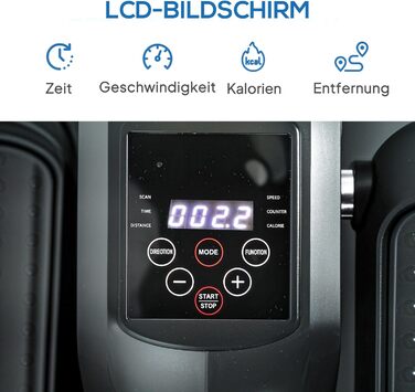 Міні-еліптичний тренажер SPORTNOW під стіл: крос-тренажер для дому з LCD, пультом ДУ та регулюванням швидкості