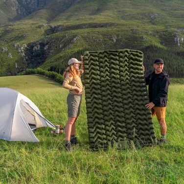 Килимок для кемпінгу Naturehike, Ultraleichte, з інтегрованим насосом, для велосипедних походів, армійний зелений, двомісний