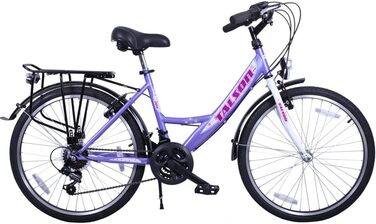 Велосипед Talson 24 дюйми, 21-швидкісна Shimano, з підсвіткою, лілово-білий