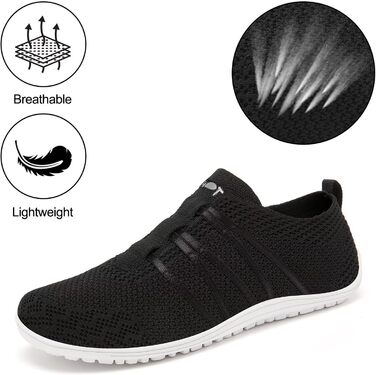 Легкі босижні кросівки Merdoo для жінок та чоловіків: зручні сліпони, спортивні та гімнастичні, дихаючі, унісекс, розмір 37-45 EU (чорний, 40 EU)