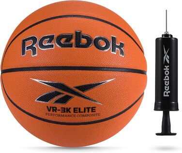 Баскетбольний м'яч Reebok Hi Vis Elite, офіційний розмір, композитна шкіра, нековзкий, з насосом і голкою, серія VR-3K
