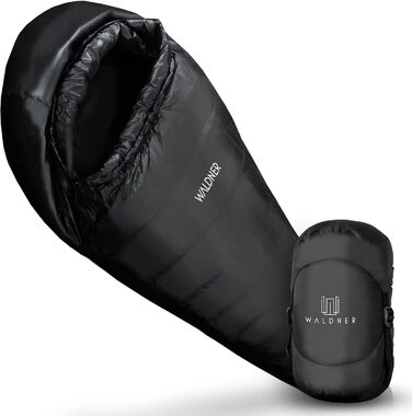 Спальний мішок WALDNER Daunenschlafsack Ultraleicht – ультралегкий, 4 сезони, 800г пуху, 600FP, для кемпінгу та відпочинку на природі, до 200 см