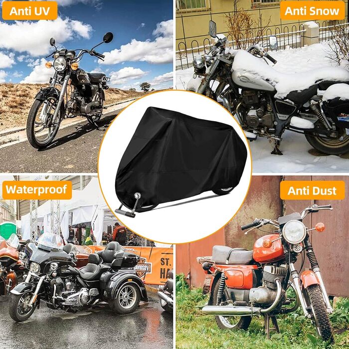 Захисний чохол для мотоцикла Motorrad: водонепроникний, UV-стійкий, 245x105x125 см