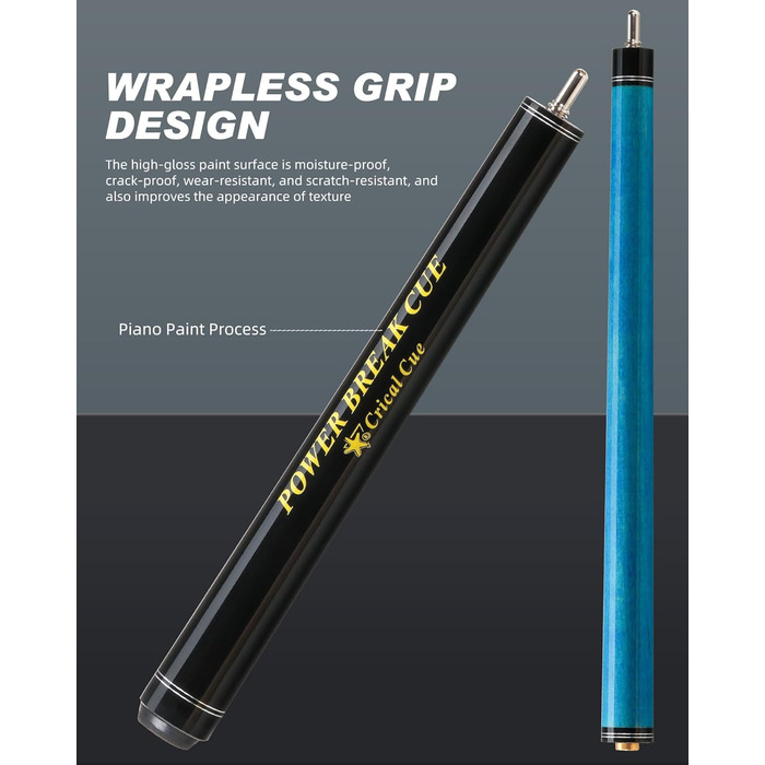 Професійна кий для більярду Crival Heavy Hitter Jump-Break-Queue: 3 частини, 137.2 см, з верхушки 13.2 мм, з клена, для стрибків та обривів