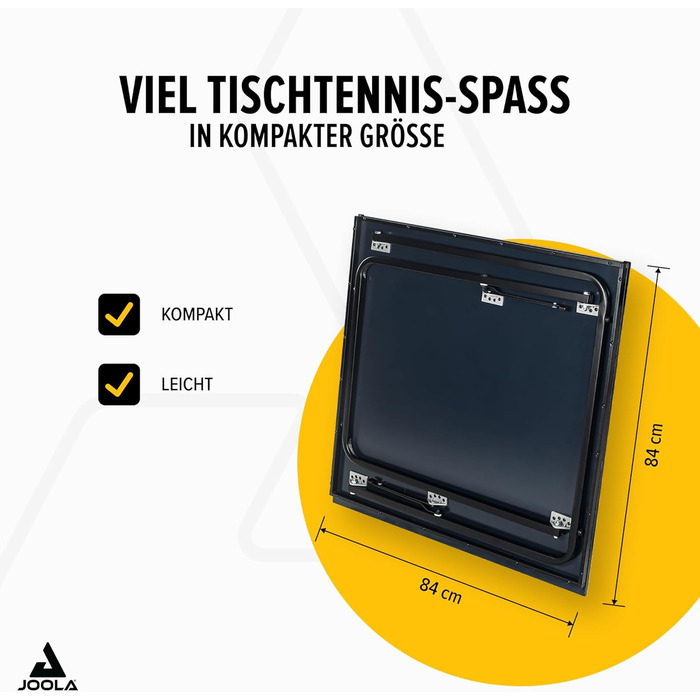 Стіл для пінг-понгу JOOLA Midsize, для відпочинку, з сіткою, сірий (темний)