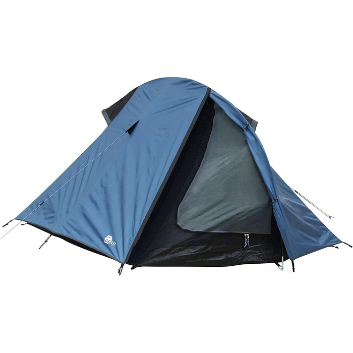 Намет туристичний yourGEAR Zelt ORA для 2 осіб, односкладовий, UV 50+, захист від комах, водонепроникний (5000 мм), блакитний/сірий