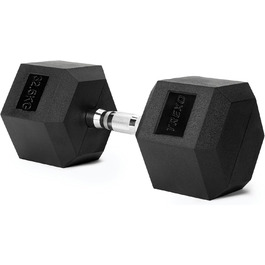 Гантеля TREXO Hex 32,5 кг, гексагональна, гумова, чавунна, для силових тренувань, ергономічна ручка