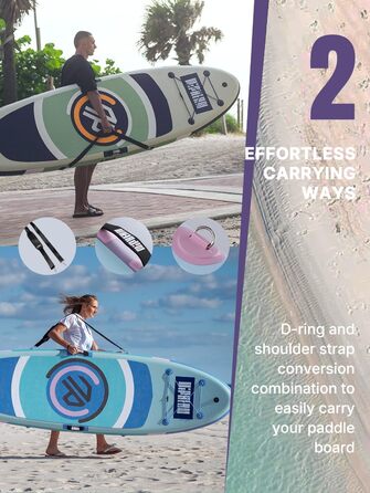 Надувне SUP-борд Niphean з сидінням та аксесуарами, 320 см, для всіх рівнів, 200 кг, для 2 осіб, Stand Up Paddle Board для дорослих Tidal Plaid