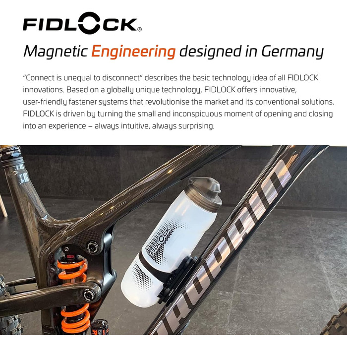 Велосипедна пляшка Fidlock Twist прозора чорна 600/800 мл з кріпленням Bike Base