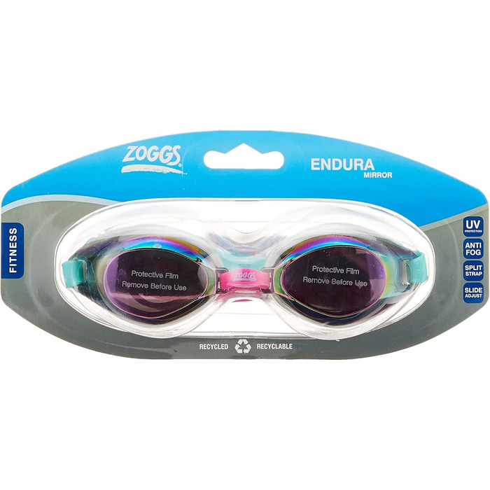 Окуляри плавальні Zoggs Endura Mirror, дорослі, унісекс, дзеркальні лінзи (Aqua/Рожеві/Мультиколір)