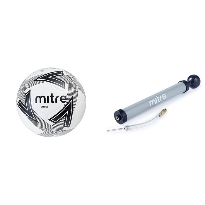 М'яч для футболу Mitre L30P Impel – білий/чорний, розмір 4, з насосом. Формостійкий, легко переносить удари.