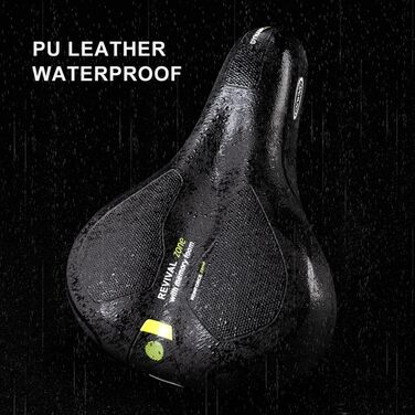 Велосипедне сідло CXWXC з піною пам'яті, ергономічне, водонепроникне, амортизуюче, 26 x 18,5 см, для MTB велосипедів (Чорне)