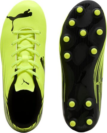 Дитячі футбольні бутси PUMA Attacanto II FG/AG Jr - чорно-білі (29 EU, Yellow Alert)