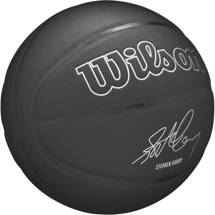 Баскетбольний м'яч Wilson NBA Player Evergreen, розмір 7, чорний, з покриттям Pure Feel, для гри на вулиці, вологостійкий, модель Curry