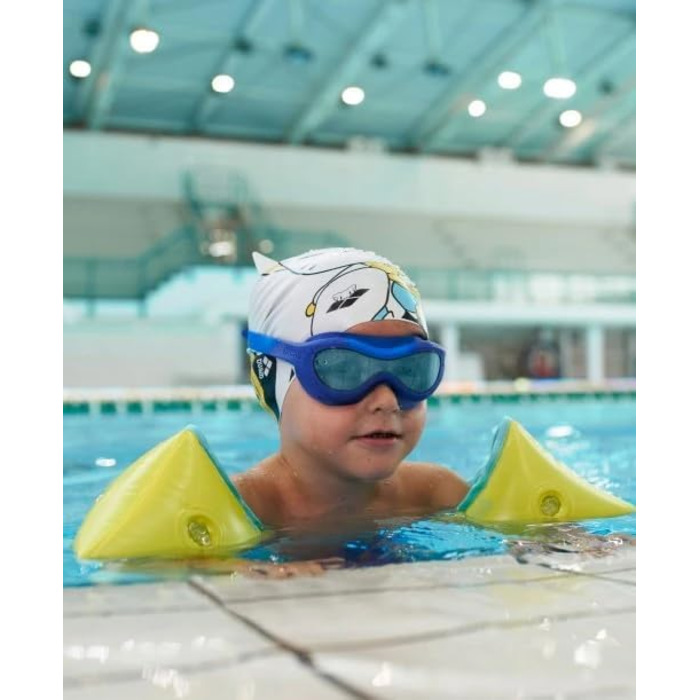 Дитяча маска для плавання arena Spider Kids – антифог, великі лінзи, середньотемні, UV-захист, саморегульований перенісся