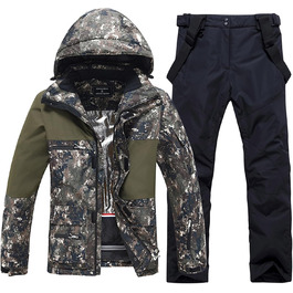 Сніговий костюм чоловічий HOUZONIY, комплект 2-в-1, теплий, вітронепроникний, чорний