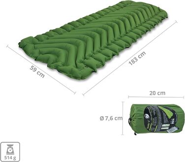 Каремат Klymit Static V (Зелений) - надувний килимок для кемпінгу