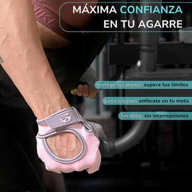 Фитнес рукавички для жінок та чоловіків, дихаючі, нековзні, з підкладкою. Рожевий колір