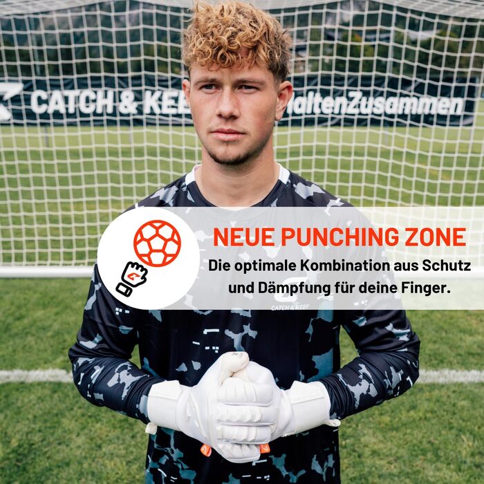 Професійні воротарські рукавиці CATCH&KEEP Artico Nero (білі, 12) з 4мм Octopus Grip для футболу | Вологостійкі, з технологією I-Grip та негативним кроєм