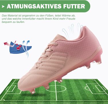 Дитячі футбольні бутси JABASIC для хлопчиків та дівчаток, спортивні, Outdoor, розмір 35 EU, світло-рожевий
