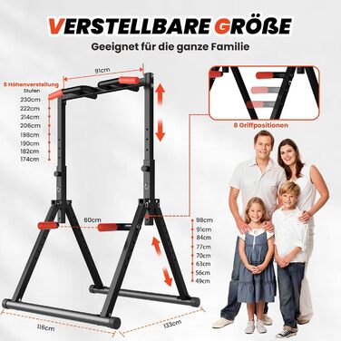 Стійка для віджимань та підтягувань DOBESTS Faltbar Power Tower - багатофункціональний тренажер для дому, чорний