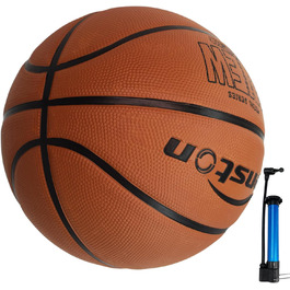 Баскетбольний м'яч Senston, розмір 7, з насосом, для гри на вулиці, дорослий, молодіжний (колір: коричневий)