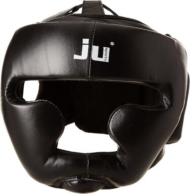 Захисний шолом Ju-Sports для підборіддя, вух і скул, шкіряний, чорний, для боксу, кікбоксингу, тайського боксу та інших єдиноборств