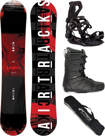 Комплект для сноубордингу Airtracks: сноуборд Wide Hybrid Rocker 155 см, кріплення Master Fastec, черевики Star Black 41, сумка