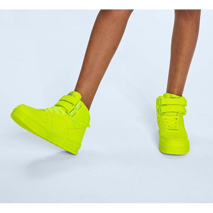 Жіночі баскетбольні черевики Lucky Step з клямкою - стильні кросівки з екошкіри, 37 EU, лайм