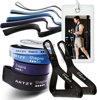 Набір еластичних стрічок для фітнесу ARTZT thepro: 5 рівнів опору, для силових тренувань, розтяжки та реабілітації, Loop Band 208 см