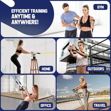 Фитнес-гумки Fokky, набір 5 шт. з різними рівнями опору, з аксесуарами для йоги, пілатесу, силових тренувань (для чоловіків та жінок)