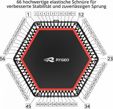 Батут фітнес 50 дюймів для дорослих – міні-батут для дому, міцний каркас, до 230 кг, чорний