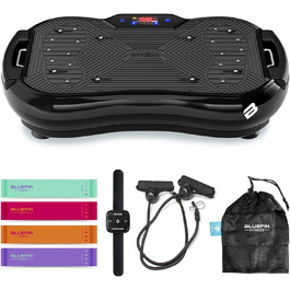 Вібраційна платформа Bluefin Fitness Ultra Slim Plus для нарощування м’язів і тренування всього тіла, з еспандерами, тиха, компактна, для домашніх тренувань