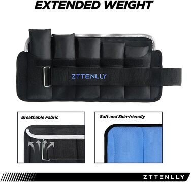 Регульовані ваги на щиколотки, 1-5/10/15/9 кг, пара з сумкою, дихаючі тканини, світловідбиваючий край, силові тренування, ноги, зап'ястя, руки, щиколотки, набір для ходьби з вагами для жінок та чоловіків