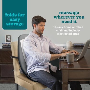Масажна накидка Homedics Shiatsu для спини та плечей, з підігрівом і вібрацією, 3 режими масажу, чорна
