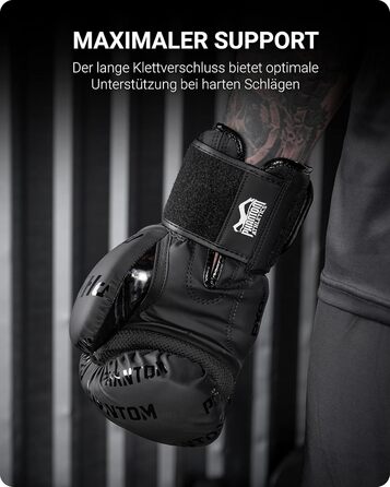 Боксерські рукавички Phantom Apex | MMA, тайський бокс | Чоловічі, Velcro, чорні, 10 Oz