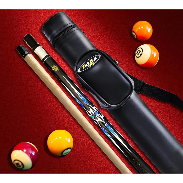 Професійний бильярдний кий Billard-Queuestab S8 з кейсом, наконечник 13 мм, 147,3 см, канадський клен, аксесуари, вага 18,19,20,21,22 г (на вибір), блакитний, чорний, червоний, сірий, зелений