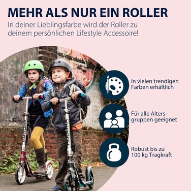 Самокат HUDORA BigWheel 205 алюмінієвий, складаний, для міста, для дітей і дорослих, регульована висота, до 100 кг