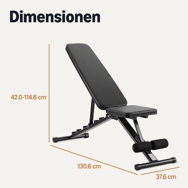 Регульована складана лава для тренувань Amazon Basics, чорна, 135 x 38 x 116 см