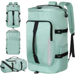 Спортивна сумка JiangLin 45L з відділенням для взуття та мокрих речей, велика дорожня сумка для жінок та чоловіків, рюкзак-трансформер для подорожей, спорту, фітнесу, плавання (зелена)