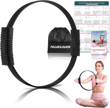 Набір для пілатесу: кільце, стрічки, міні-м'яч, постер, сумка. Core-тренінг для жінок. Чорний колір