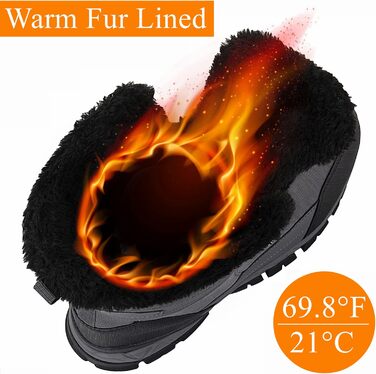 Чоловічі зимові чоботи Shulook, водонепроникні, утеплені хутром, для трекінгу та хайкінгу, з антиковзкою підошвою (46 EU, сірі)