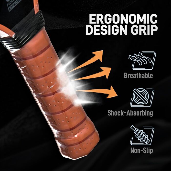 Паддл для піклболу Kawasaki T700 Premium Carbon Fiber (CFS) - серія King, схвалено USAPA, 16 мм, для змагань, з чохлом та ручкою, чорний/червоний