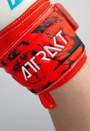 Воротарські рукавички Reusch Attrakt Finger Support для дорослих, червоно-сині, розмір 10, з хорошим зчепленням та зовнішнім швом