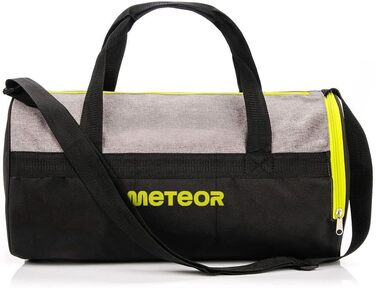 Спортивна сумка Meteor 25 л сіра/неонові зелений - для школи, тренувань, подорожей
